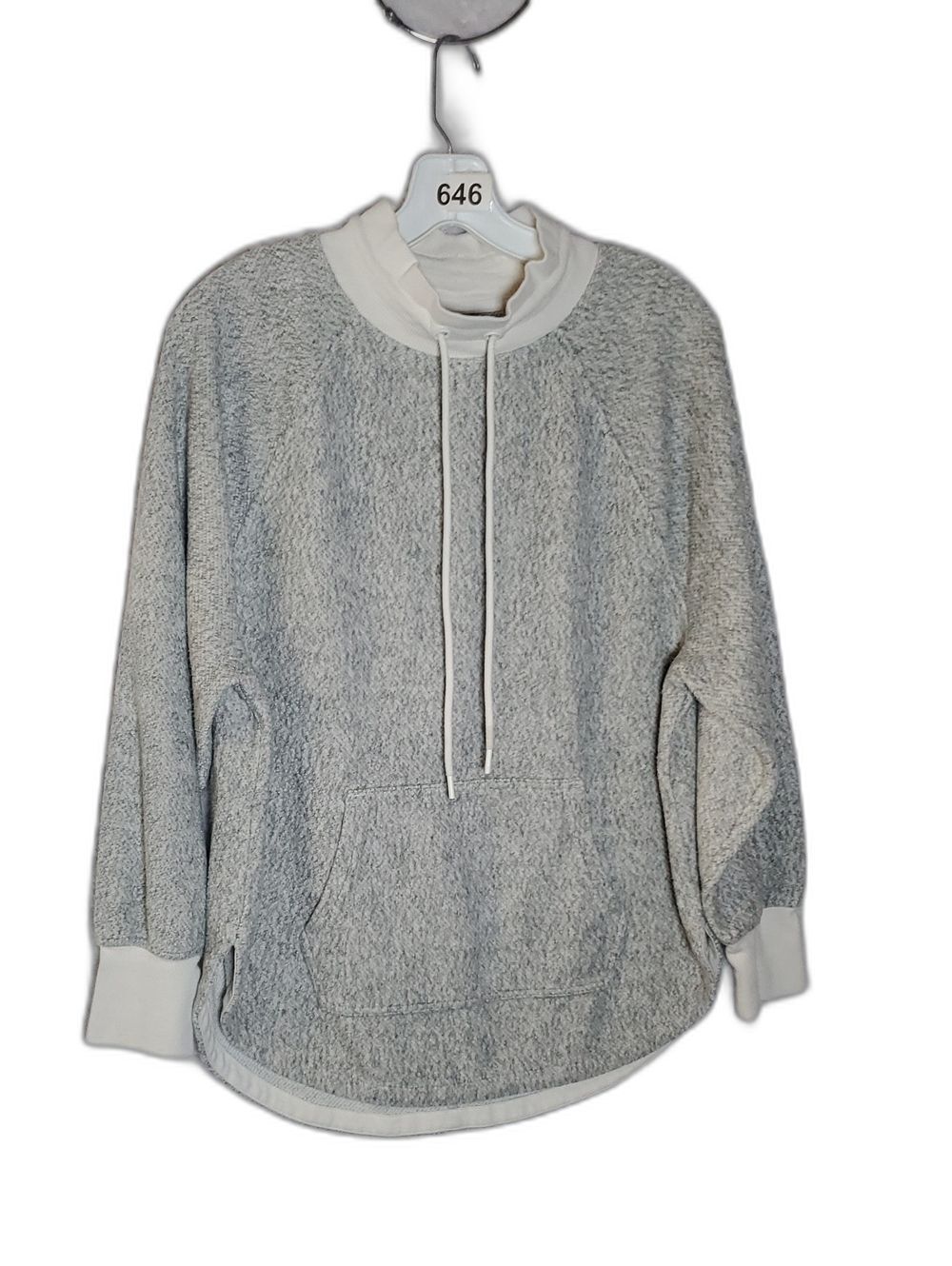 Cozy Heather Gray Mock-Neck Pullover Sweater Size S